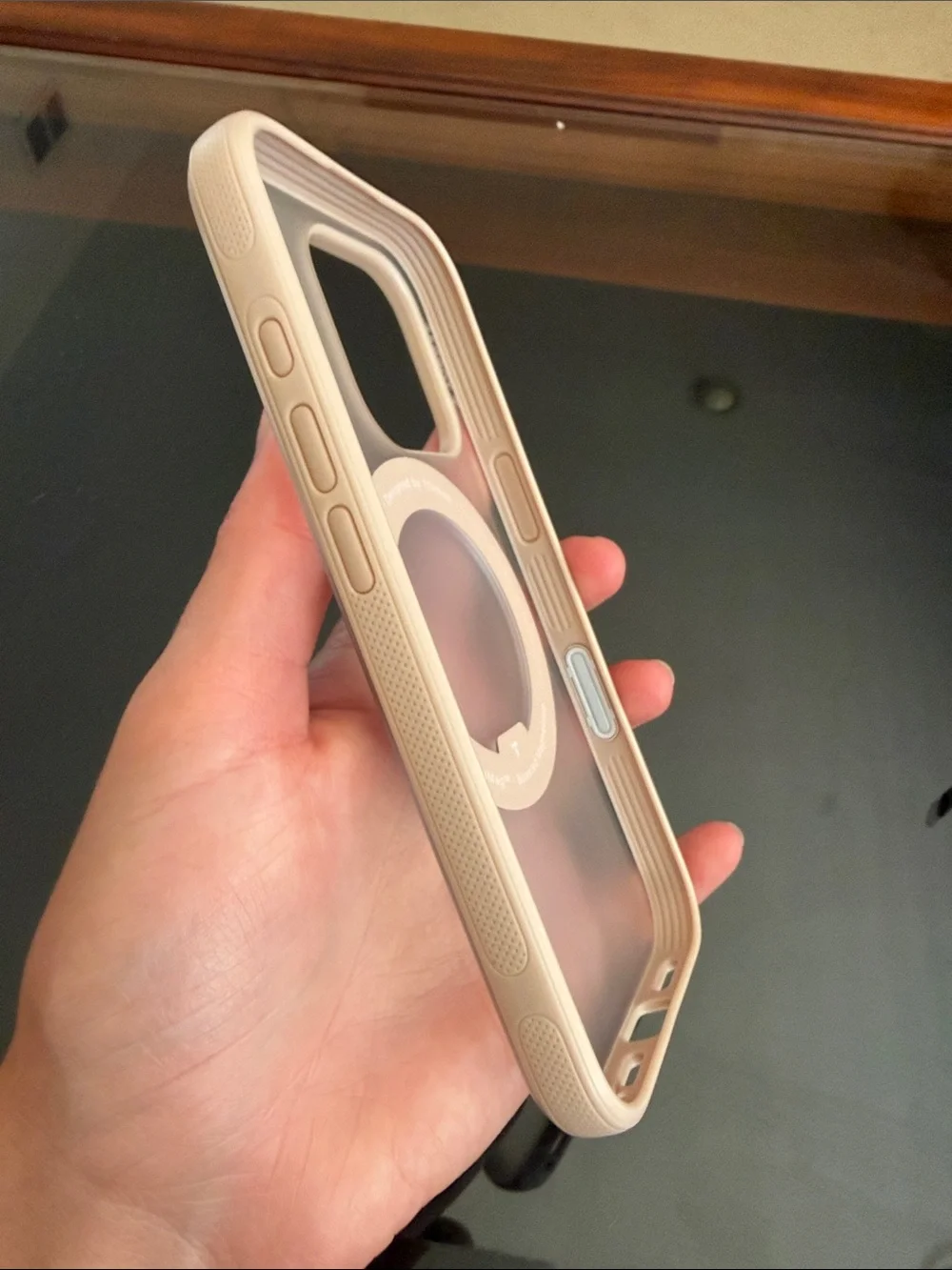 Torres Clear MagSafe-Compatible iPhone Case with Rose Gold Ring